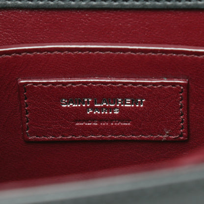 Saint Laurent Calfskin Lizard Embossed Medium Classic Monogram Cassandra Top Handle Black Rouge Legion 10 of 22