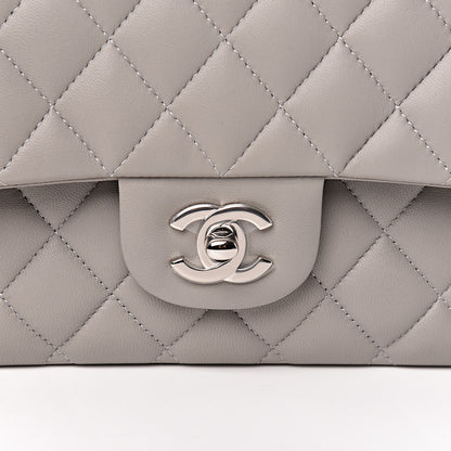 Chanel Lambskin Quilted Medium Double Flap Grey 10 of 10
