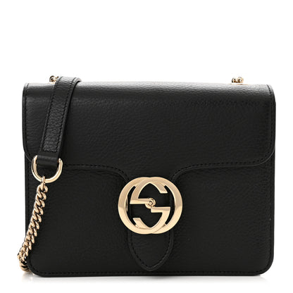 Gucci Dollar Calfskin Small Interlocking G Shoulder Bag Black 1 of 10