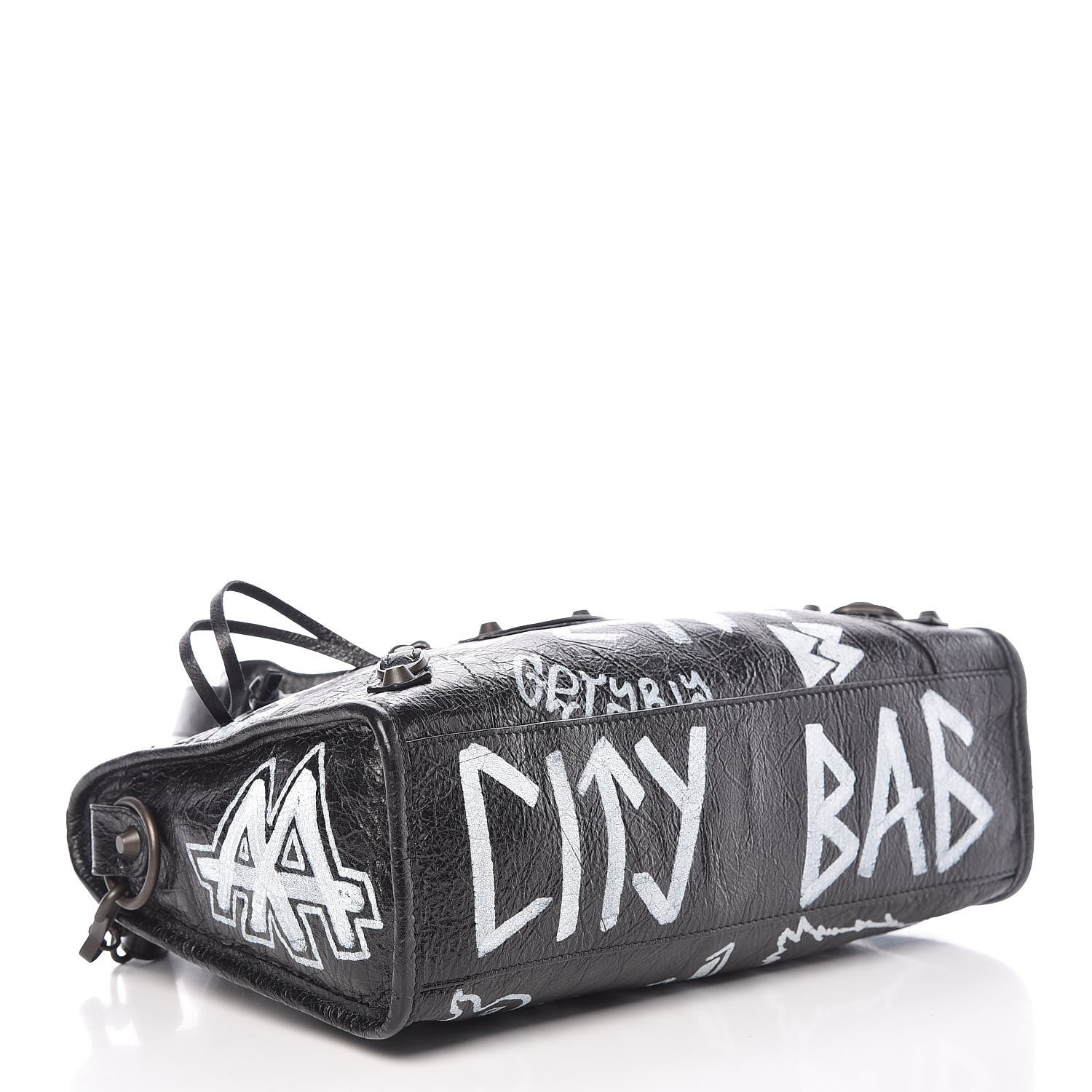 Balenciaga Agneau Classic Hardware Graffiti All Over S City Black 4 of 9