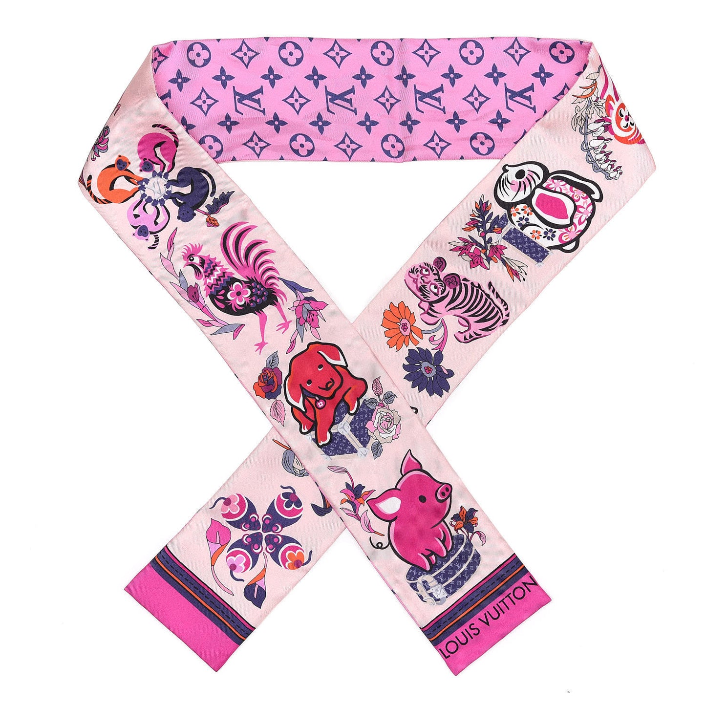 Silk Monogram Superstition Bandeau Rose
