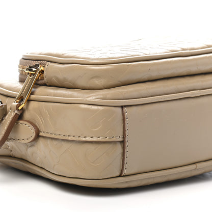 Burberry Calfskin Embossed Monogram Camera Chain Bag Honey 8 of 9