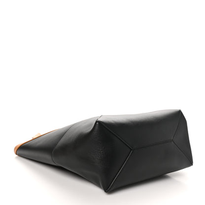 Loewe Shiny Calfskin Medium Puzzle Fold Tote Warm Desert Black 4 of 9