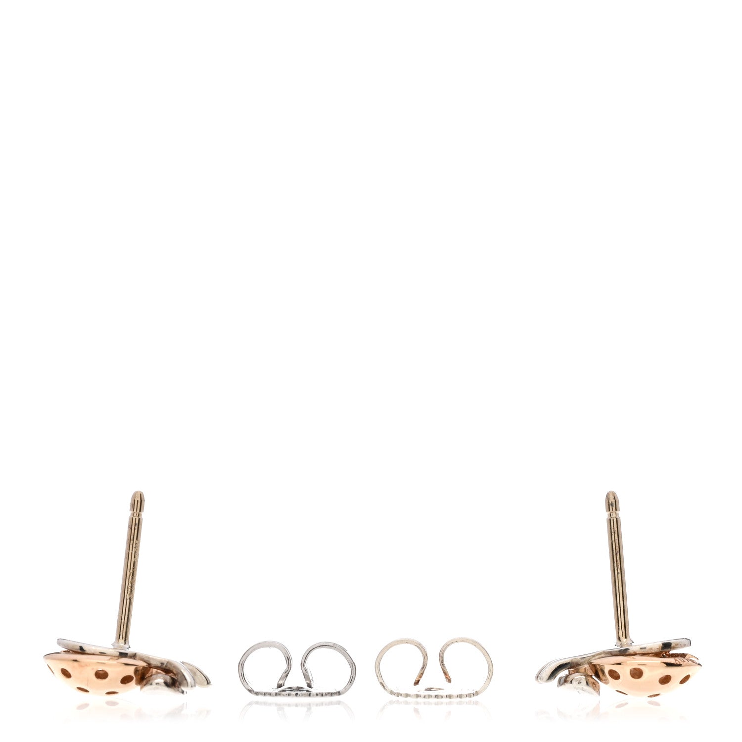 Tiffany Sterling Silver 18K Rose Gold Return to Tiffany Love Bugs Ladybug Earrings 3 of 4