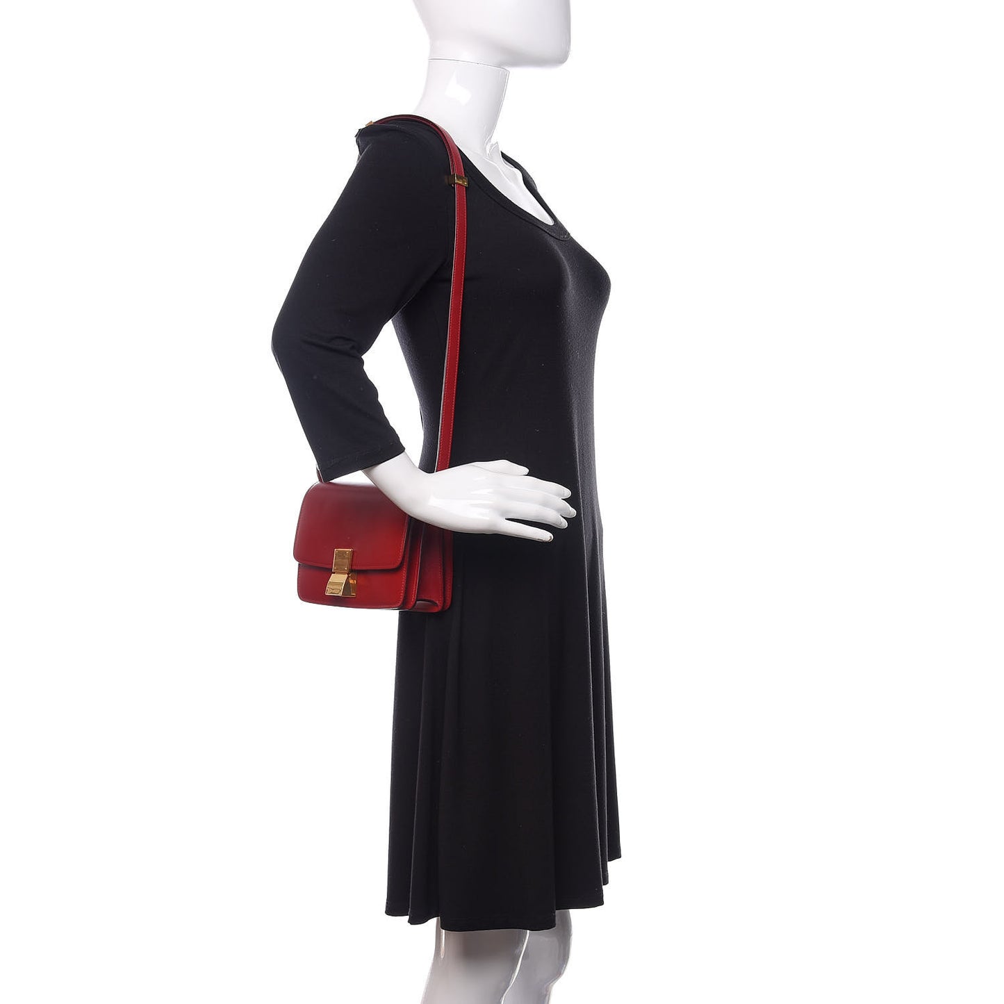 Box Calfskin Small Classic Box Flap Bag Red