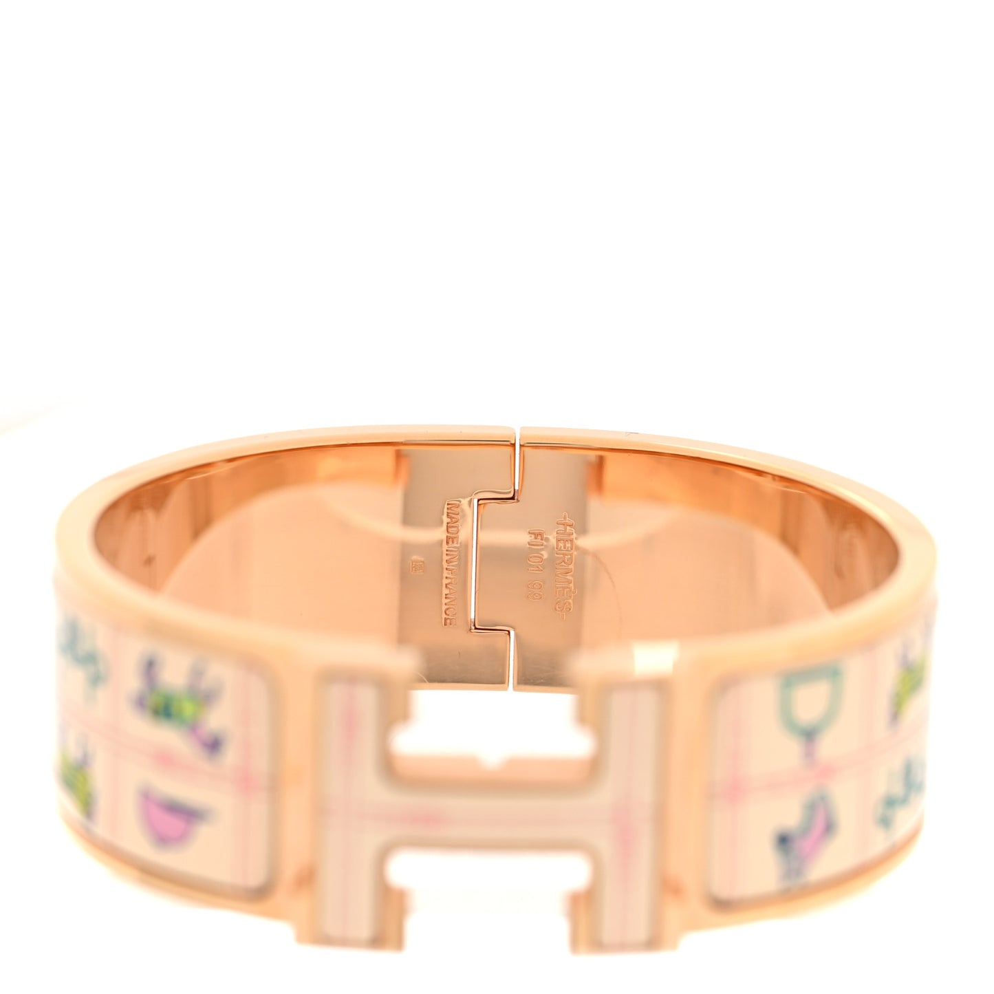 Enamel Couvertures et Tenues de Jour Wide Clic Clac H Bracelet PM Pannacotta