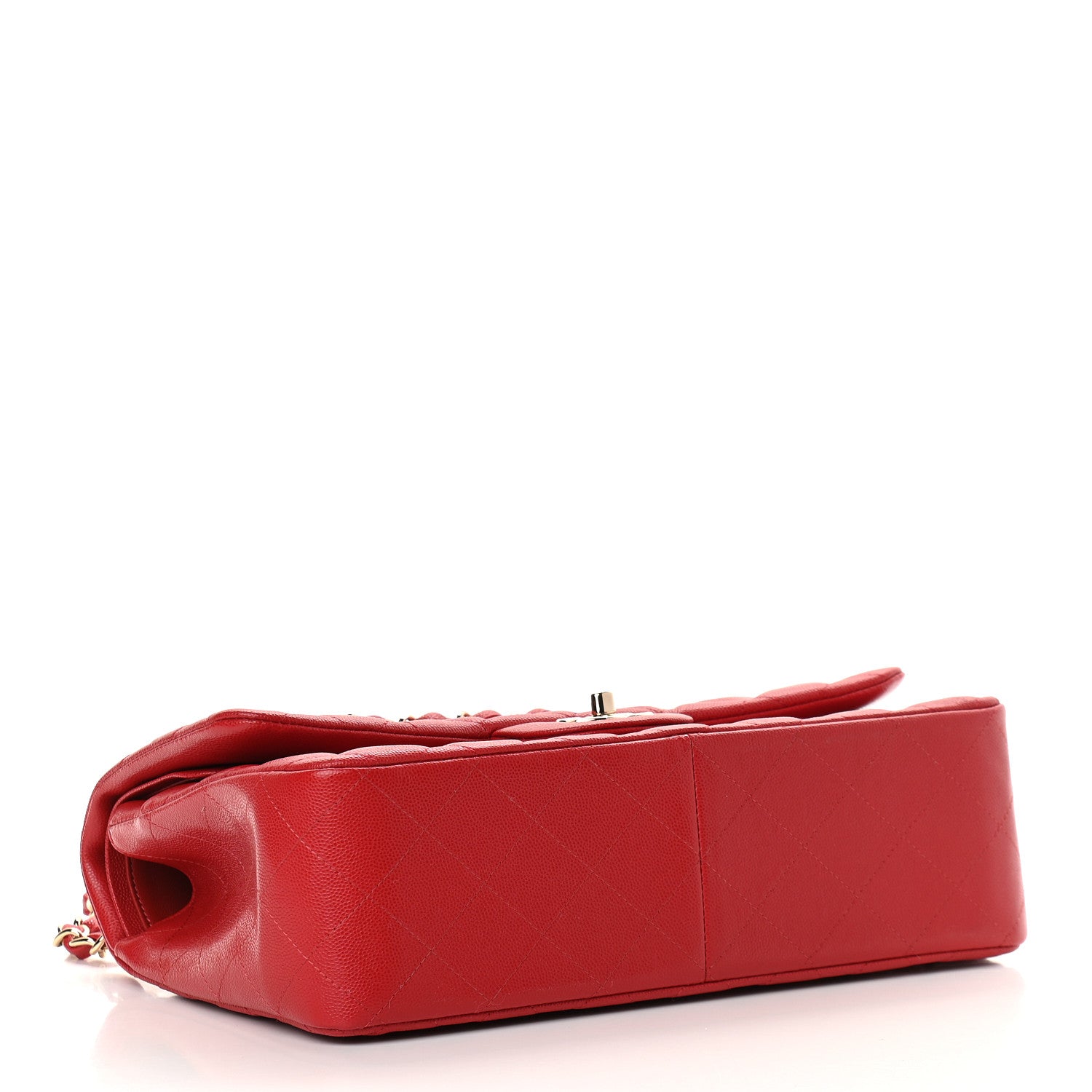 Chanel Caviar Quilted Jumbo Double Flap Red 4 of 9