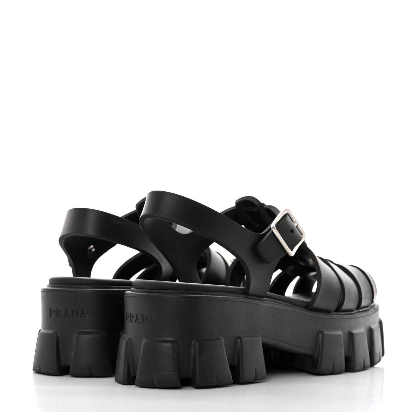 Foam Rubber Triangle Logo Monolith 55mm Cage Sandals 39 Black