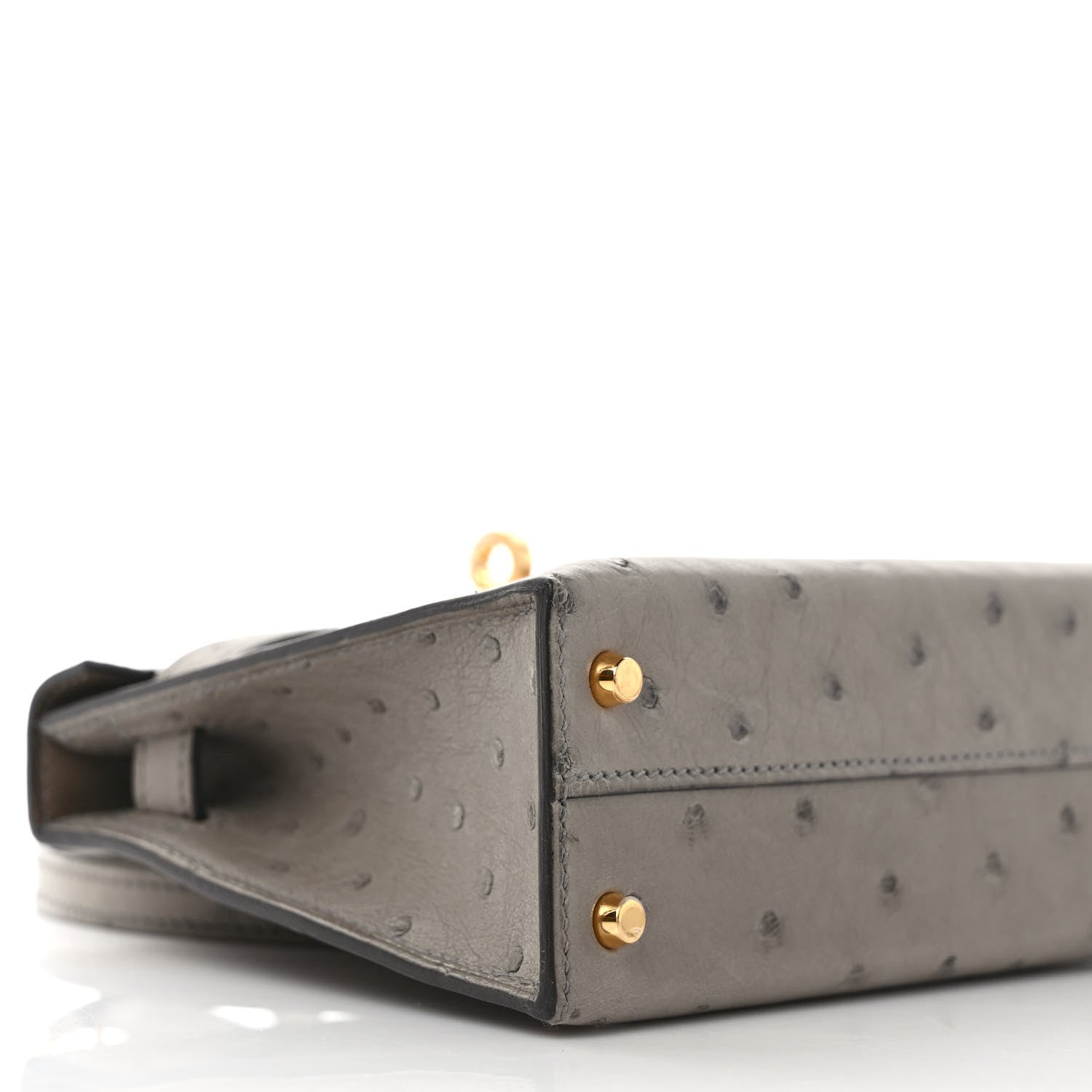 Hermes Ostrich Kelly Sellier Mini 20 Gris Tourterelle 6 of 9