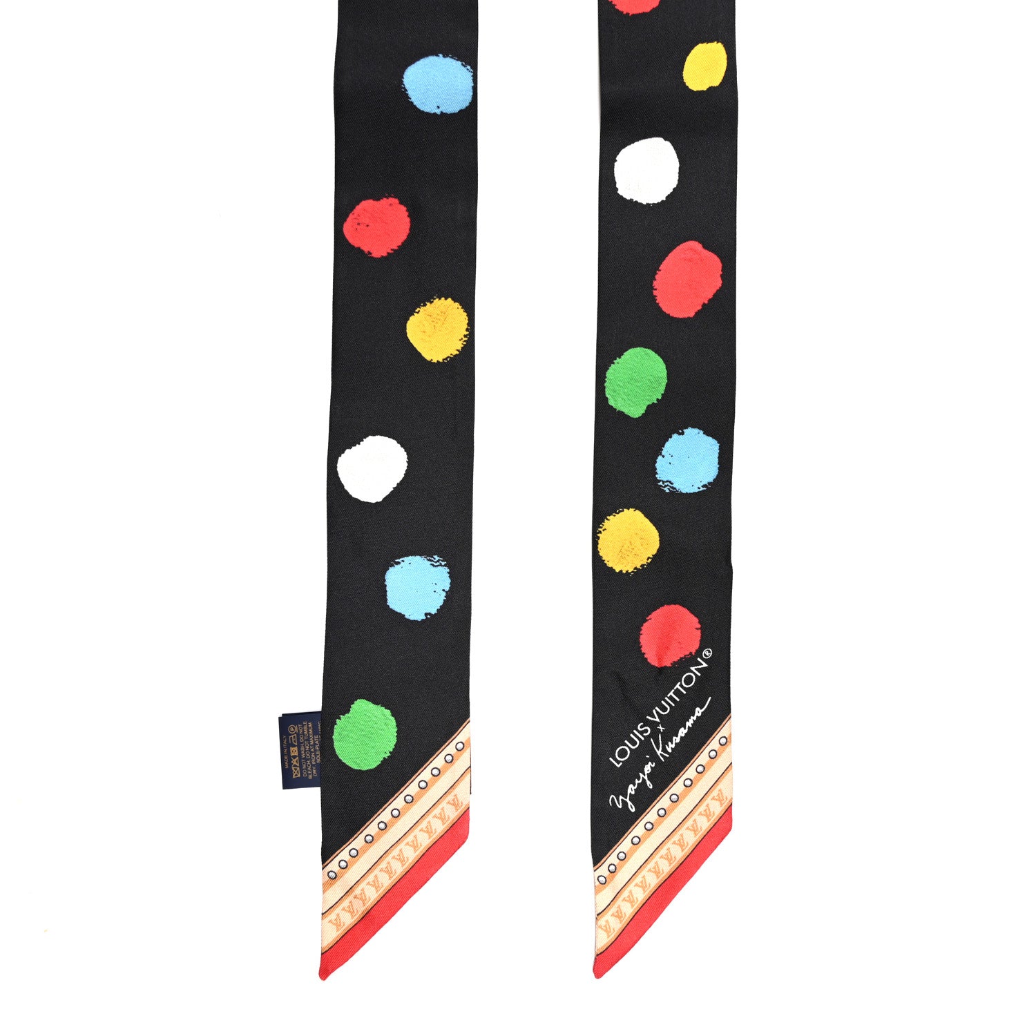 Louis Vuitton LV x YK Kusama Painted Dots Scarf Black Multicolor 2 of 4
