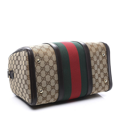 Gucci Monogram Vintage Web Medium Boston Dark Brown 3 of 10