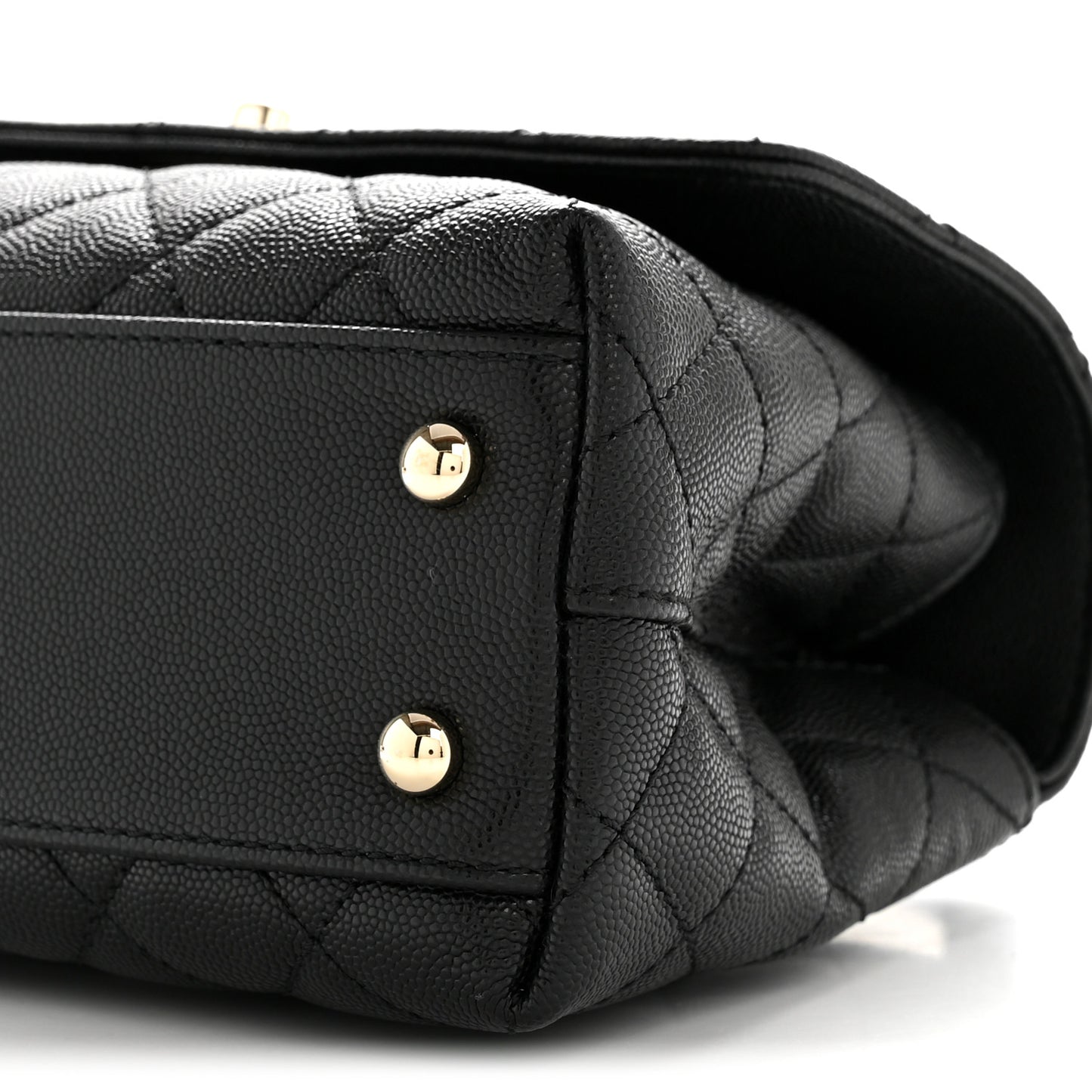 Caviar Quilted Mini Coco Handle Flap Black