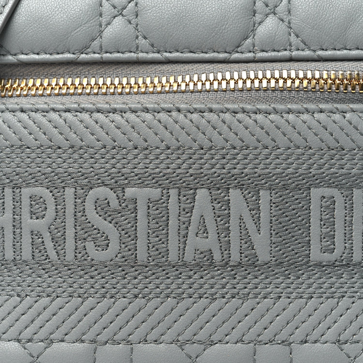 Christian Dior Lambskin Cannage Small Diortravel Vanity Case Grey 8 of 10
