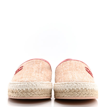 Chanel Fabric Patent Calfskin CC Espadrilles 38 Pink Red 2 of 13