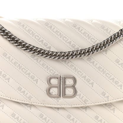 Balenciaga Calfskin Logo Matelasse M BB Chain Shoulder Bag Blanc Neige 9 of 15