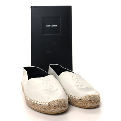 Saint Laurent Lambskin Monogram Espadrilles 41 White 10 of 10