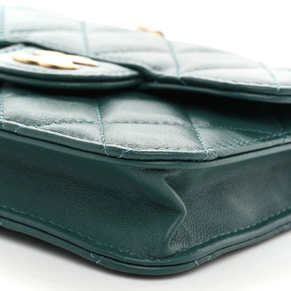 Chanel Lambskin Quilted Top Handle Flap Coin Purse With Chain Green 11 of 11