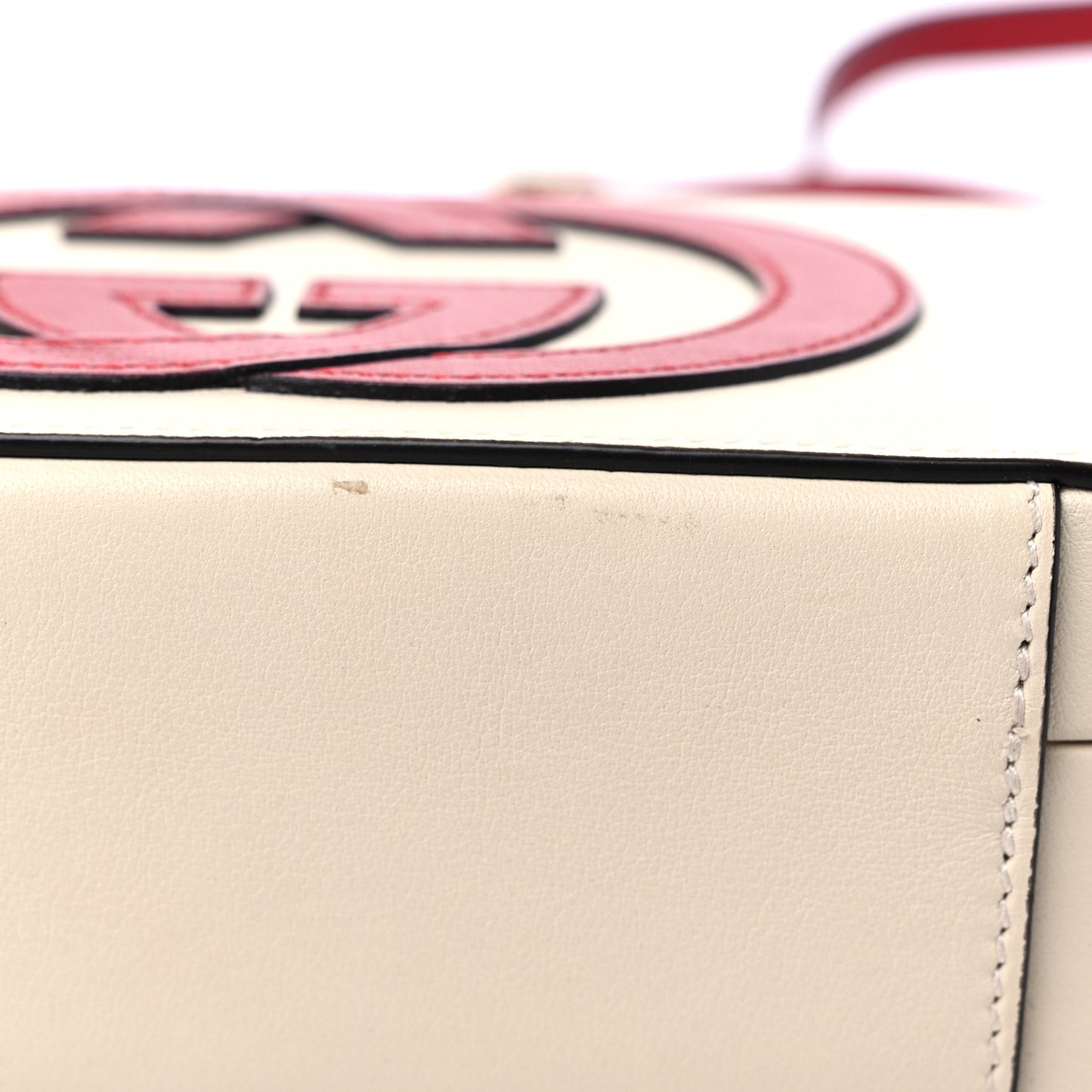 Vitello Eclipse Mini Interlocking G Shoulder Bag Mystic White Hibiscus Red