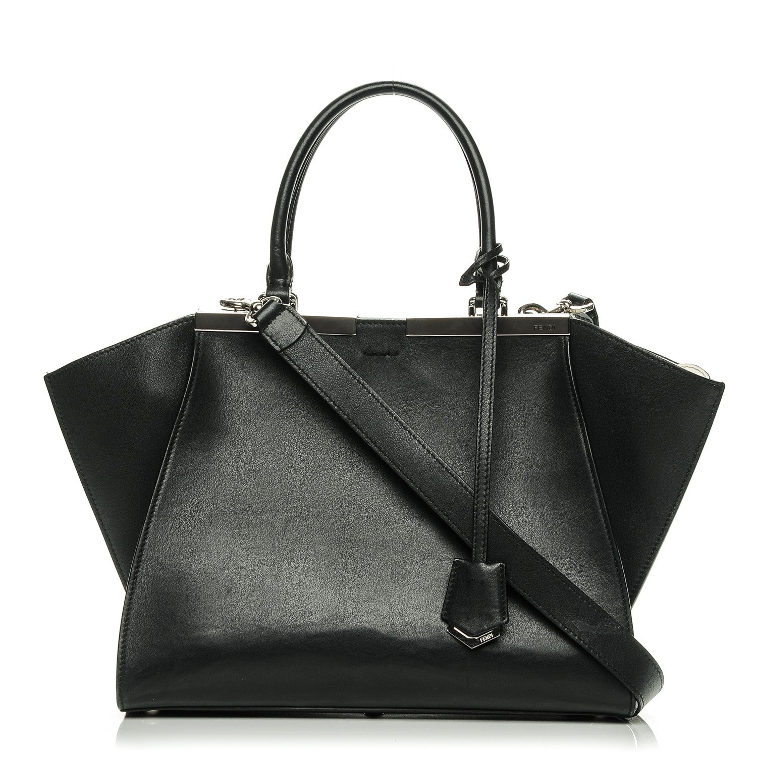 Fendi Vitello Dolce Shiny Nappa Petite 3Jours Tote Black 1 of 14