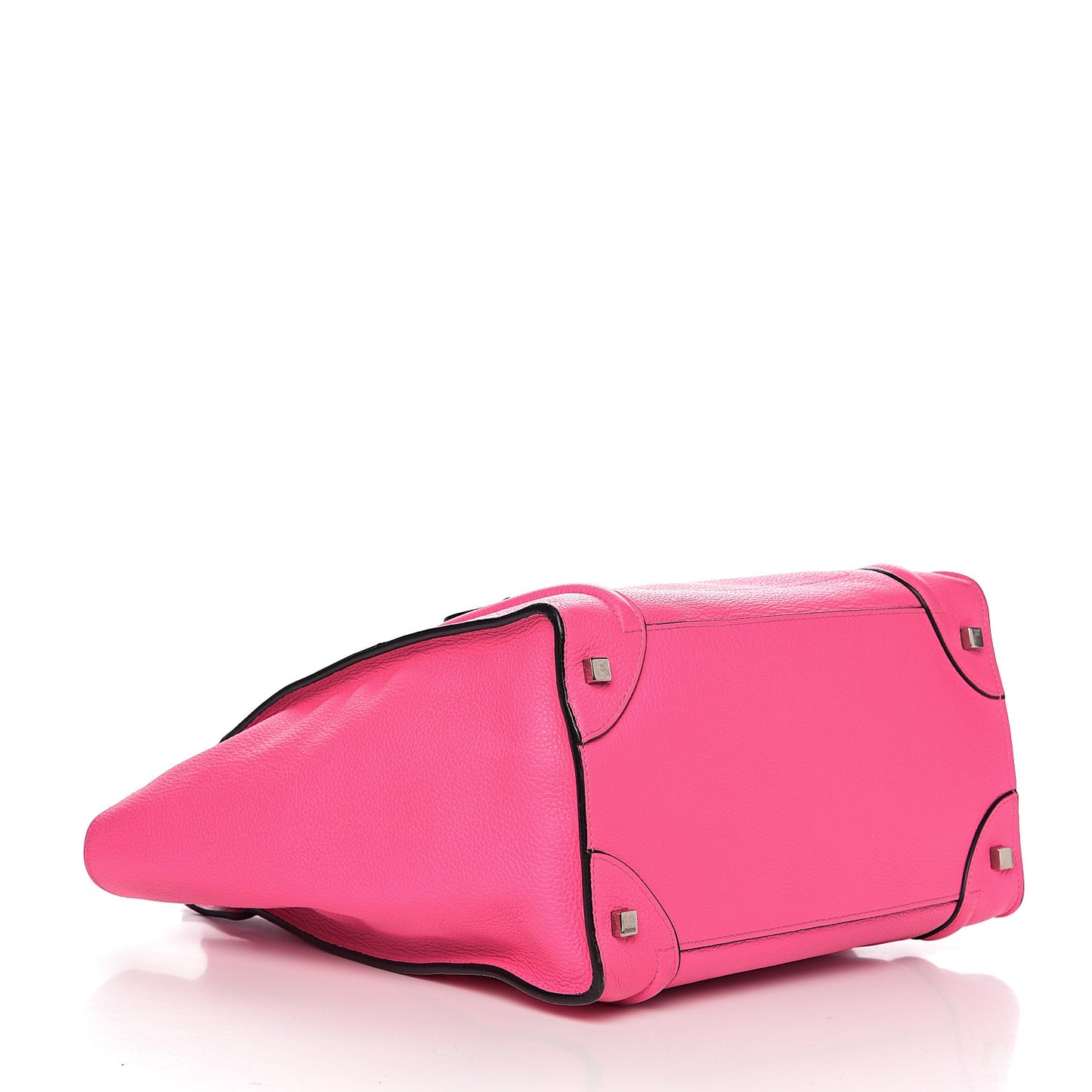 Drummed Calfskin Mini Luggage Fluo Pink