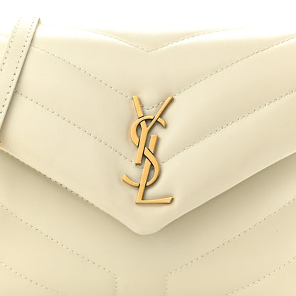 Saint Laurent Calfskin Y Quilted Monogram Toy Loulou Crossbody Bag Ivory 8 of 12