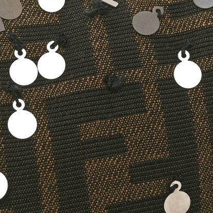 Fendi Fabric Jacquard F Paillettes Vitello Cover FF 1974 Embroidered Baguette Tobacco Moro Argento 11 of 11