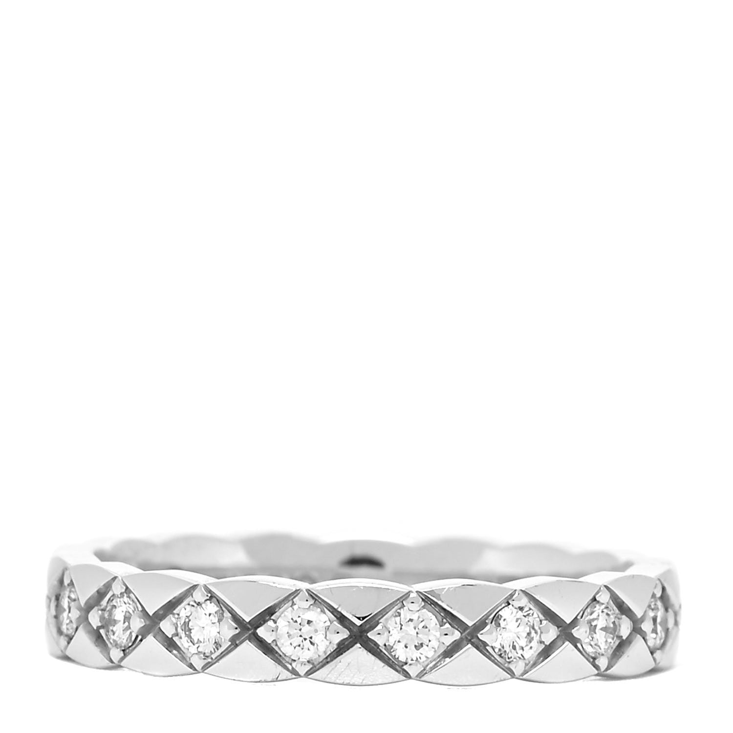 Chanel 18K White Gold Diamond Mini Coco Crush Ring 51 5.75 3 of 4