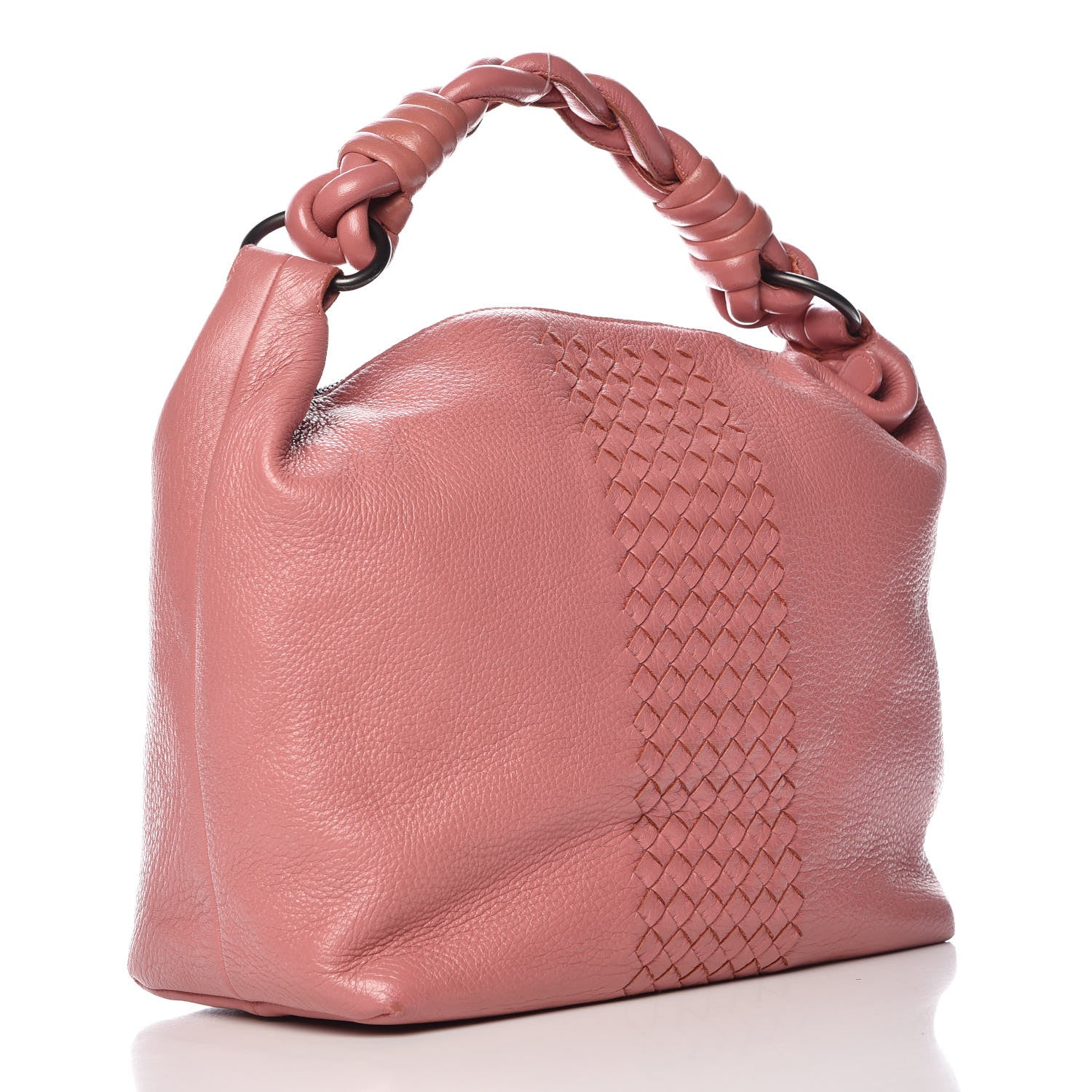 Bottega Veneta Cervo Deerskin Intrecciato Braided Hobo Rose Pink 3 of 14