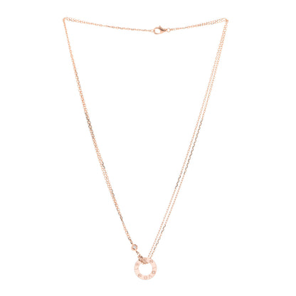 Cartier 18K Pink Gold 2 Diamond LOVE Necklace 3 of 6