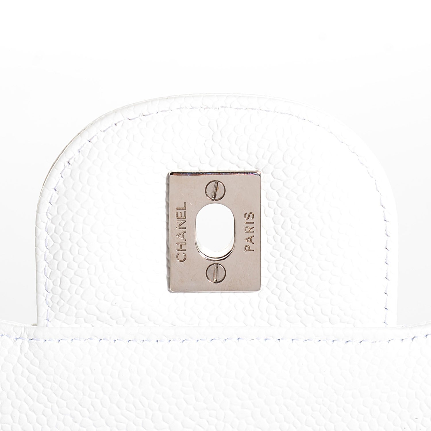 Chanel Caviar Quilted Jumbo Single Flap White 6 of 9