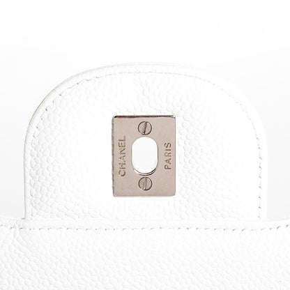 Chanel Caviar Quilted Jumbo Single Flap White 6 of 9