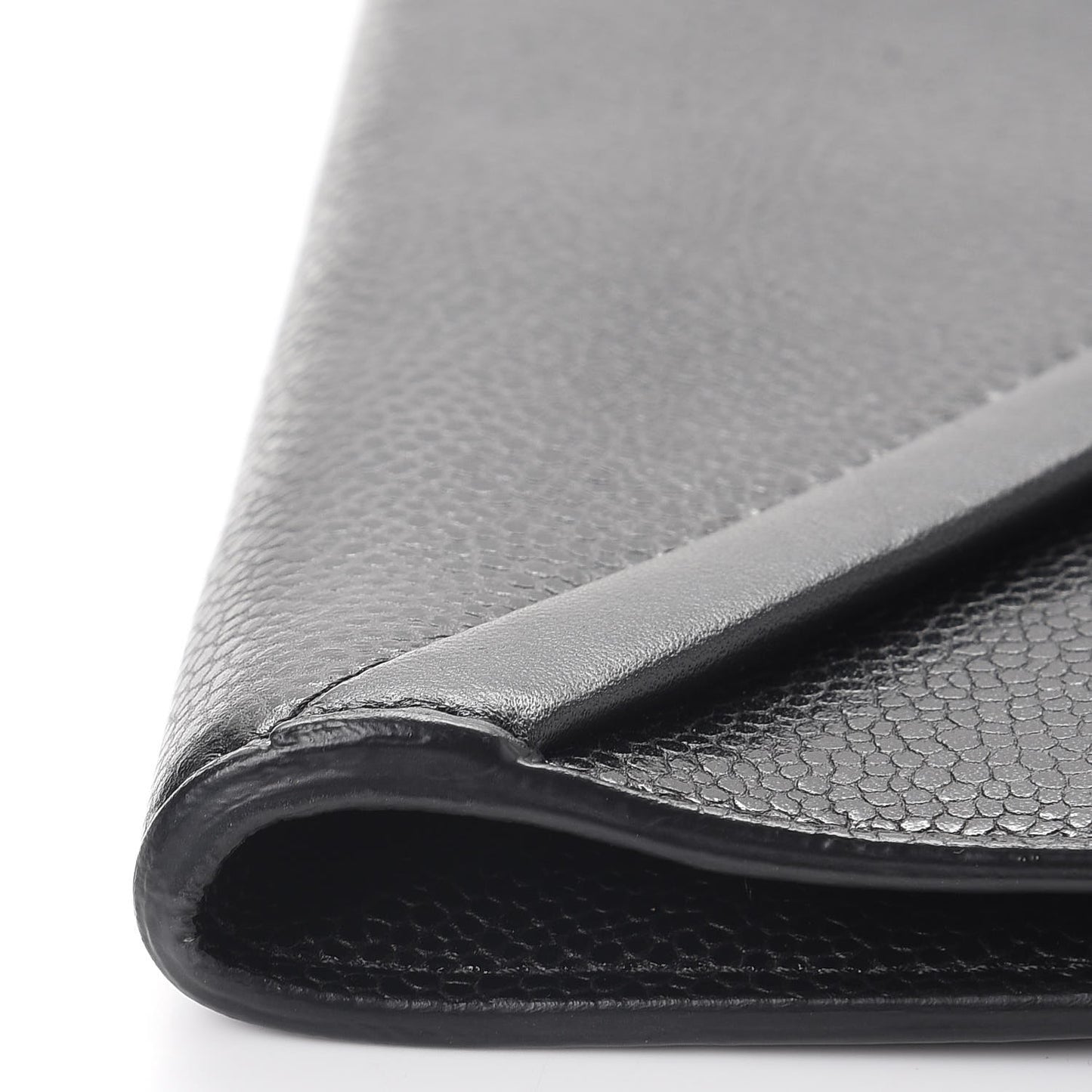 Lambskin Metallic Calfskin Cocomail Envelope Clutch Black Charcoal
