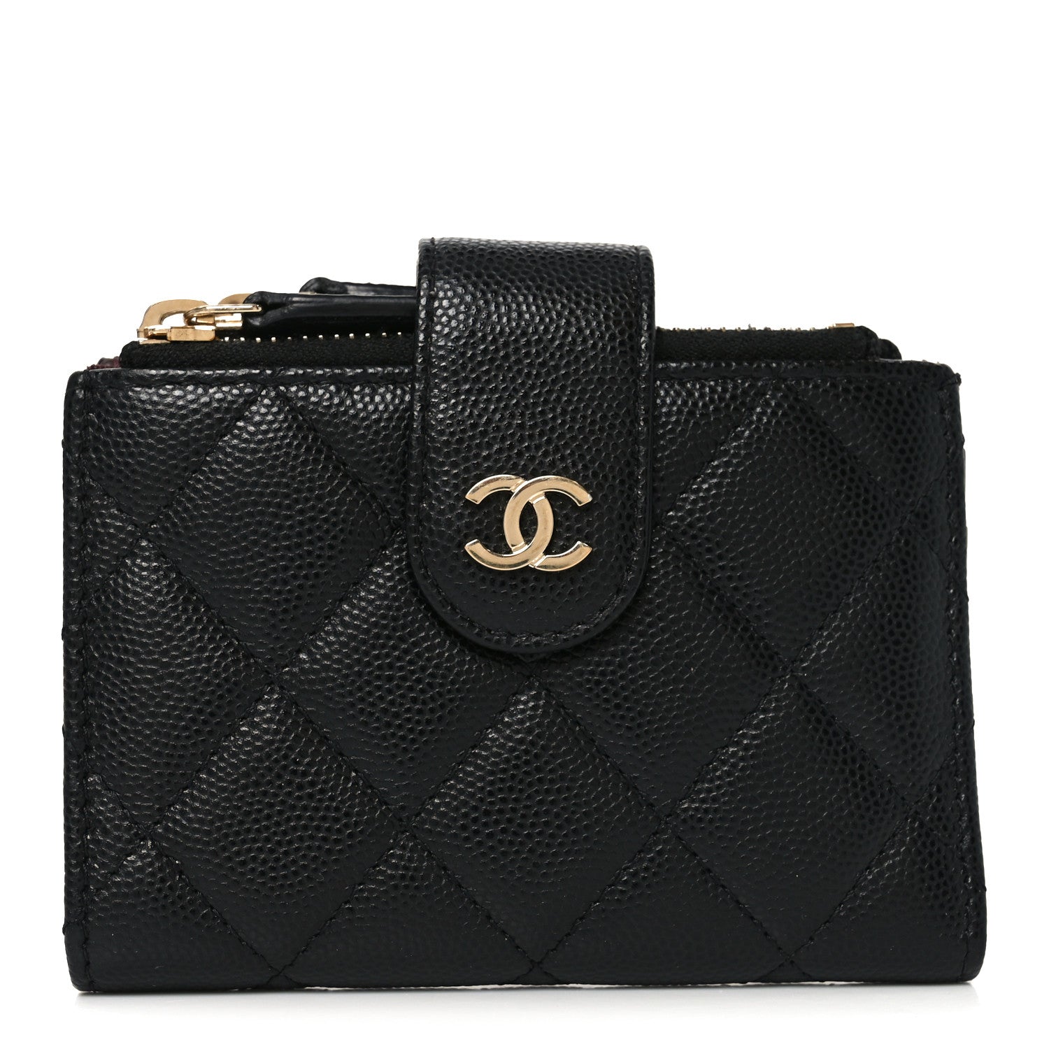 Chanel Caviar Quilted Compact Zipped Pocket Wallet Black 1 of 7