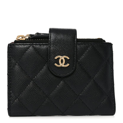 Chanel Caviar Quilted Compact Zipped Pocket Wallet Black 1 of 7