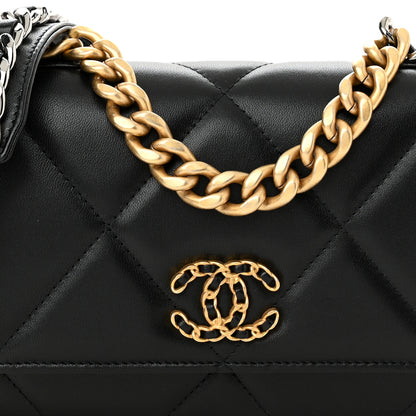Chanel Lambskin Quilted Chanel 19 Wallet On Chain WOC Black 10 of 12