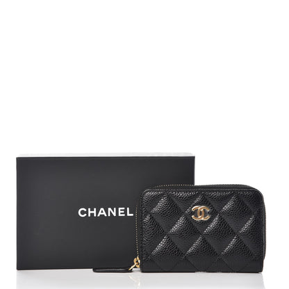 Chanel Caviar Quilted Zip Coin Purse Black 8 of 8