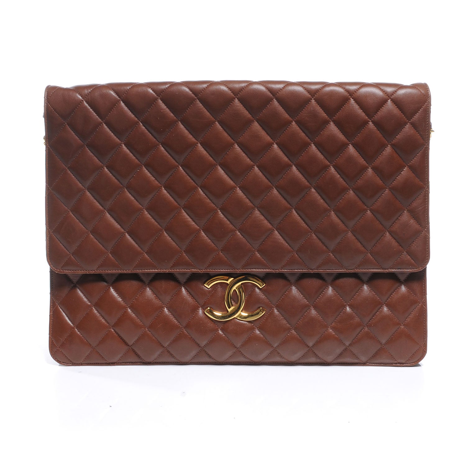 Chanel Lambskin Portfolio Flap Brown 1 of 8