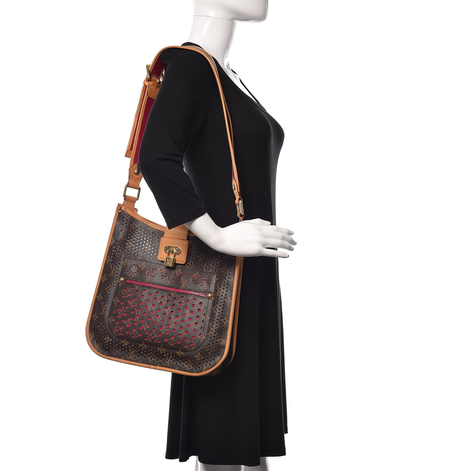 Louis Vuitton Monogram Perforated Musette Fuchsia 2 of 11