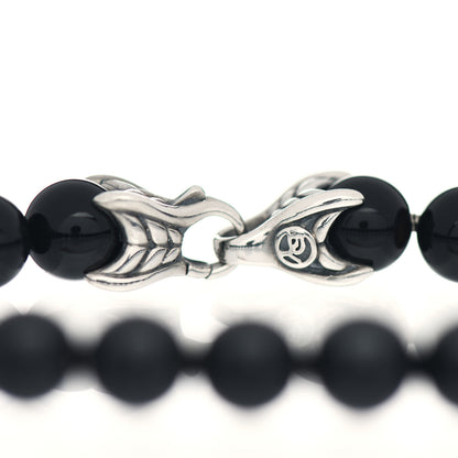 David Yurman Sterling Silver Black Onyx 8mm Spiritual Beads Bracelet 4 of 4