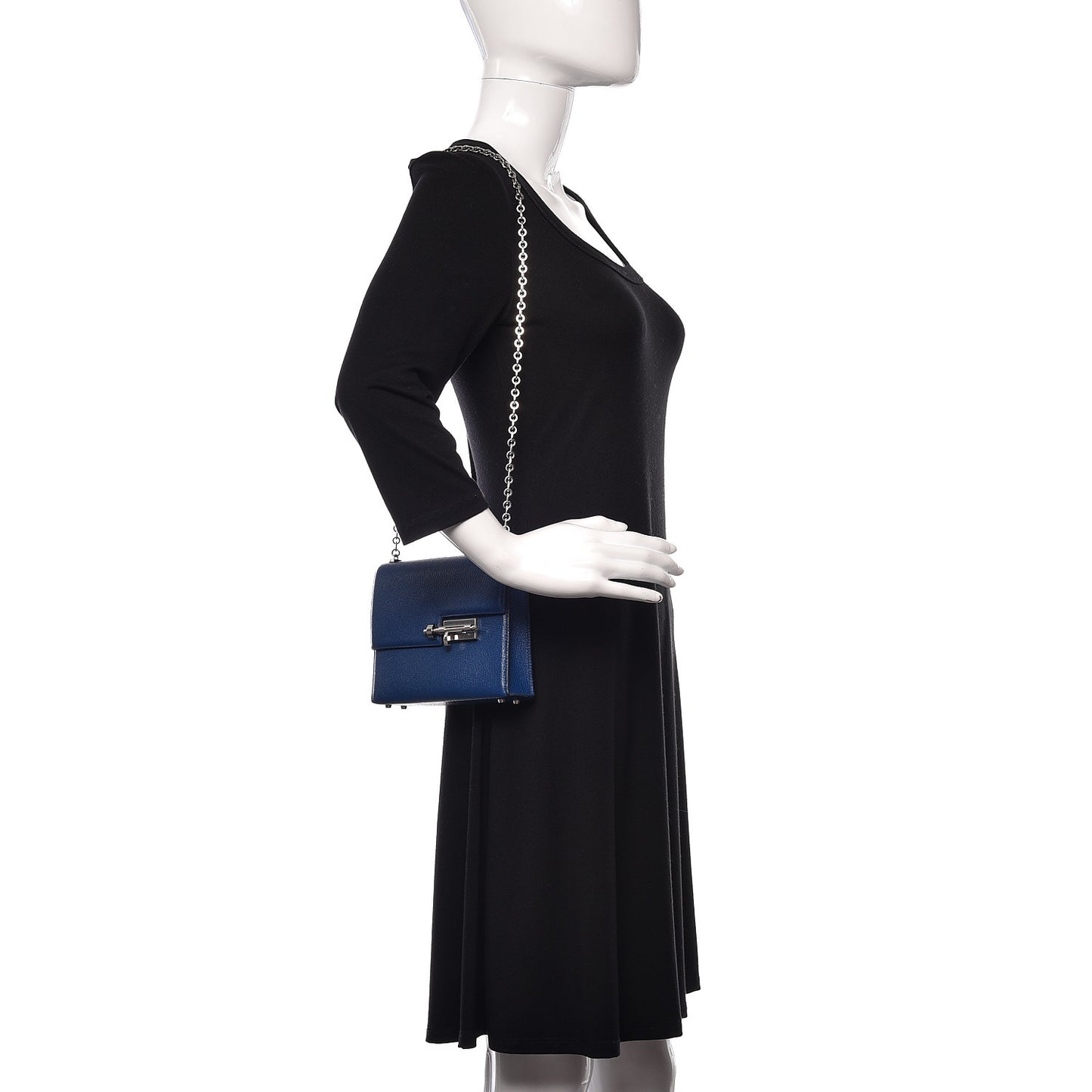 Chevre Chamkila Mini Verrou Chaine Bag Bleu Encre