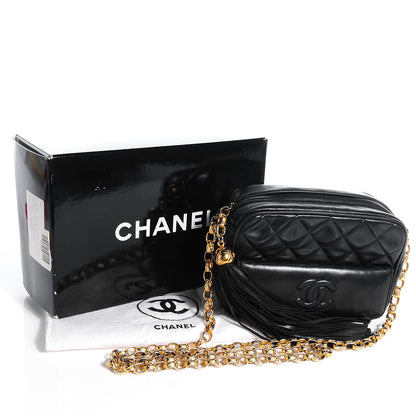 Chanel Lambskin Quilted Tassel Camera Case Black 5 of 7