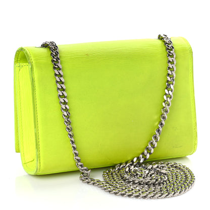 Saint Laurent Smooth Calfskin Small Monogram Kate Satchel Neon Yellow 3 of 16