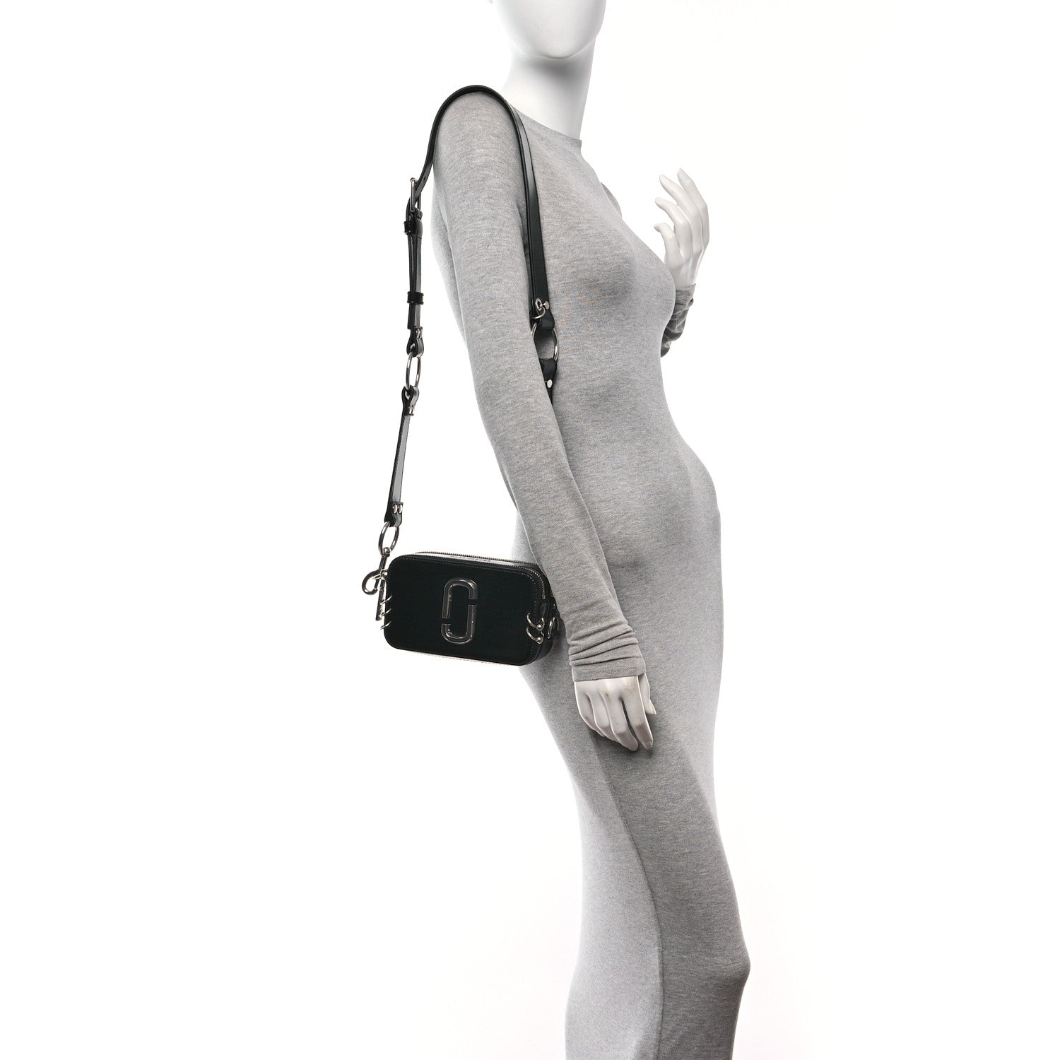 Marc Jacobs Calfskin Pierced Small Snapshot Camera Bag Black 2 of 10