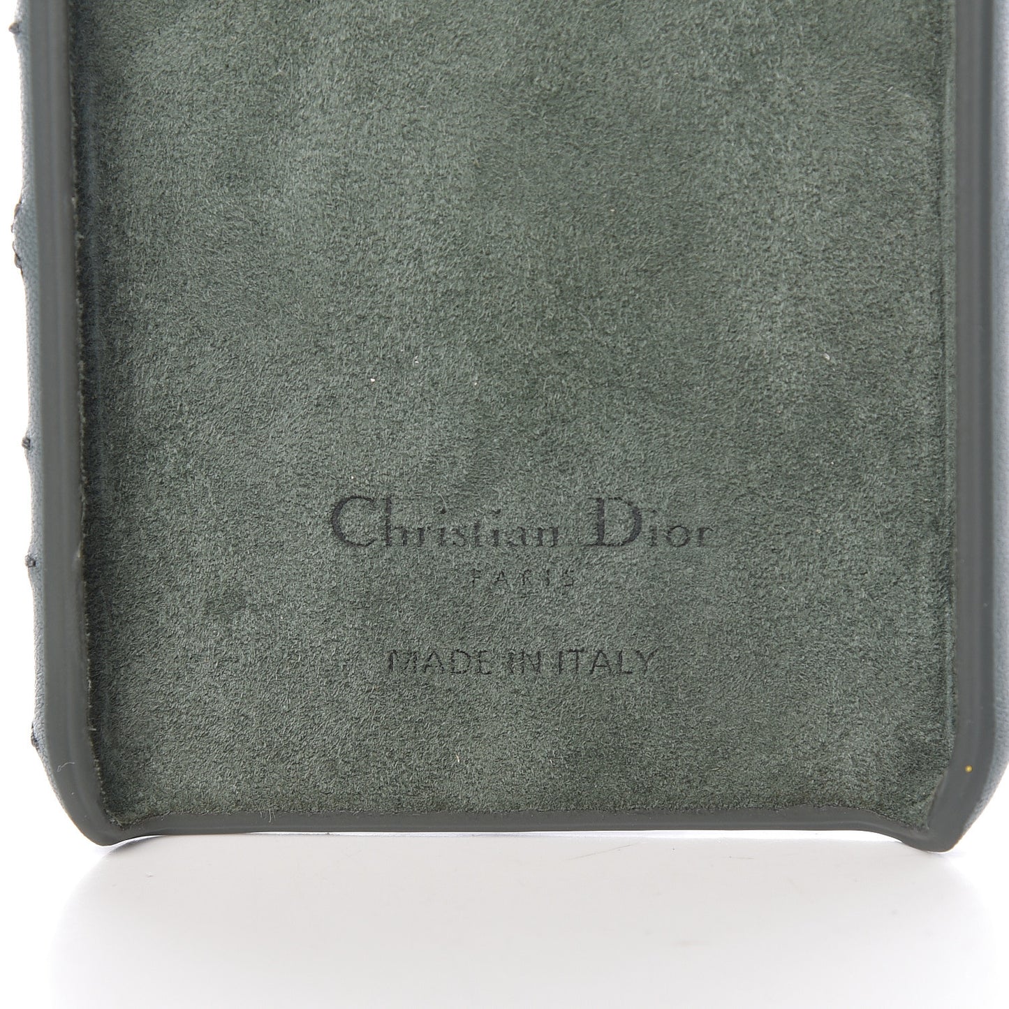 Lambskin Cannage Lady Dior Tech iPhone X XS Case Green
