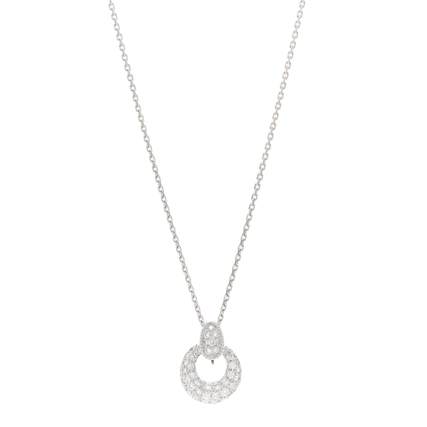 18K White Gold Diamond Interchangeable Door Knocker Necklace