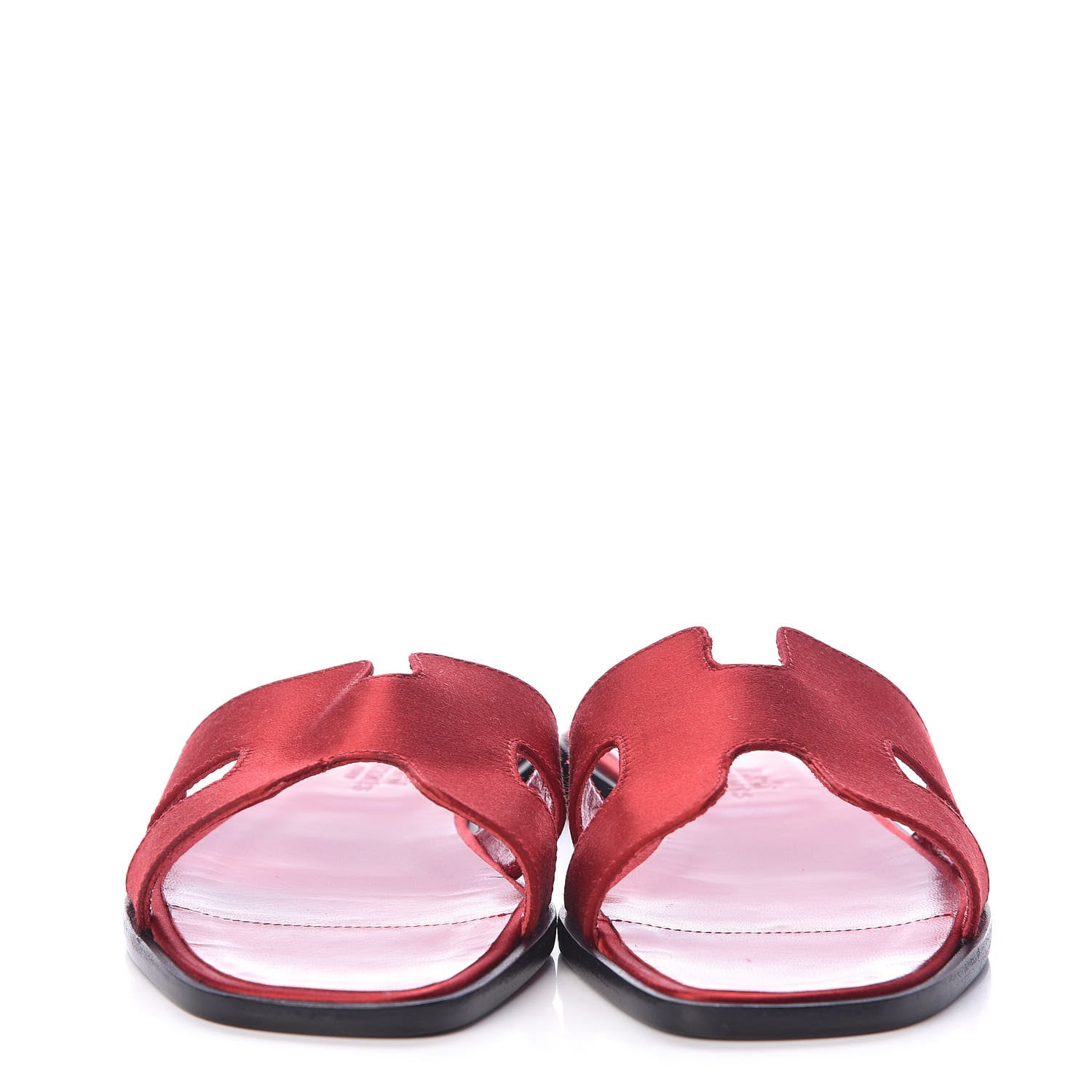 Hermes Satin Oran Sandals 38.5 Red 2 of 18