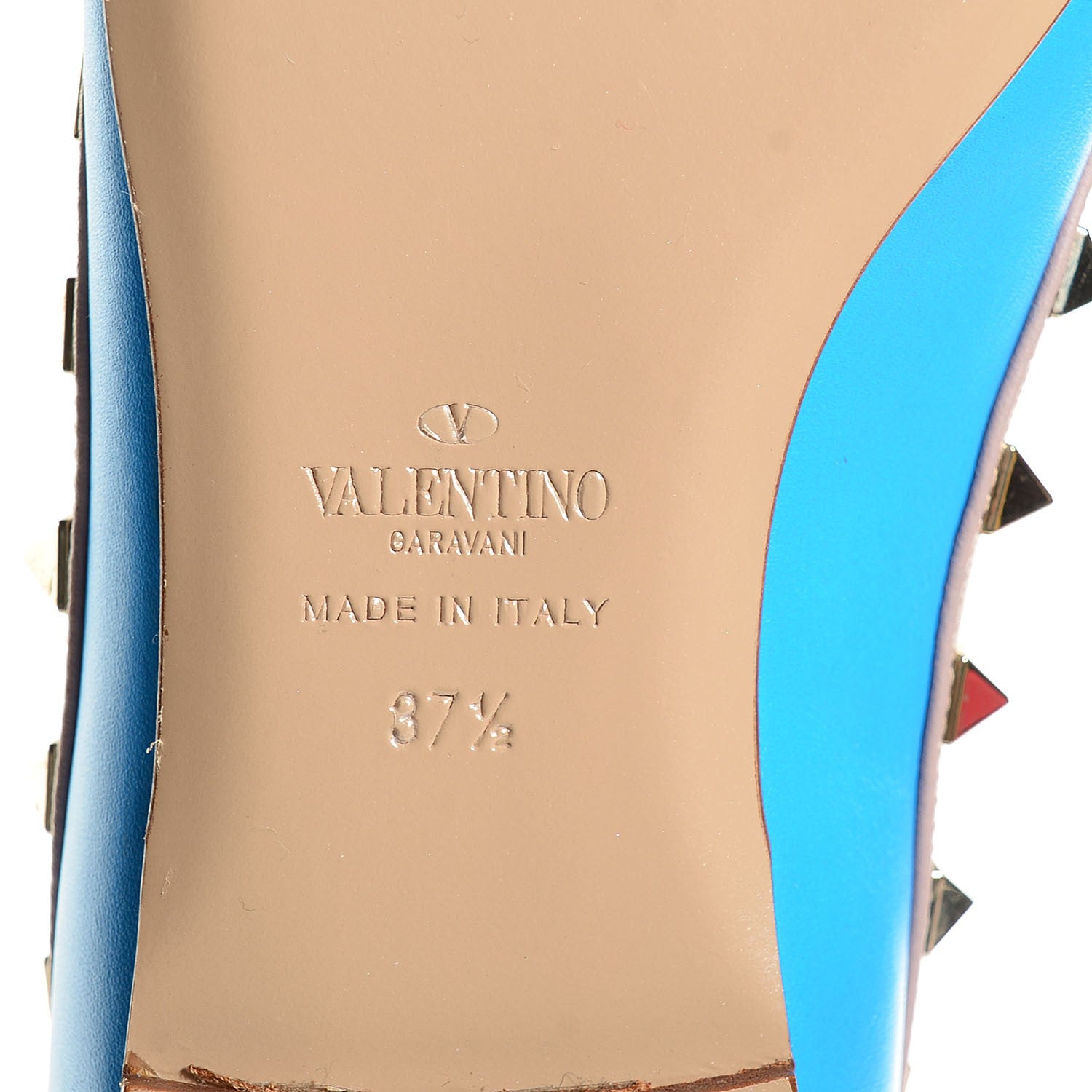 Valentino Garavani Nappa Rockstud Ballerina Flats 37.5 Parrot Poudre 6 of 8
