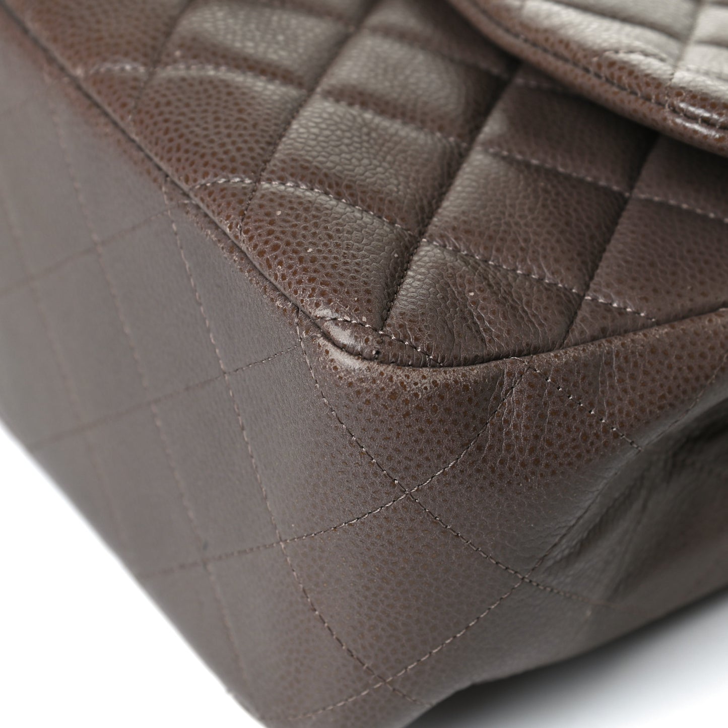 Caviar Quilted Jumbo Single Flap Brown