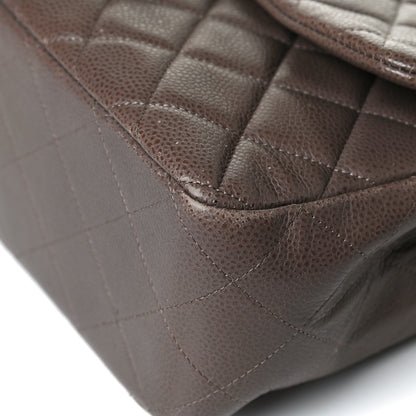 Chanel Caviar Quilted Jumbo Single Flap Brown 17 of 18