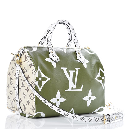 Louis Vuitton Monogram Giant Speedy Bandouliere 30 Kaki Beige 3 of 10